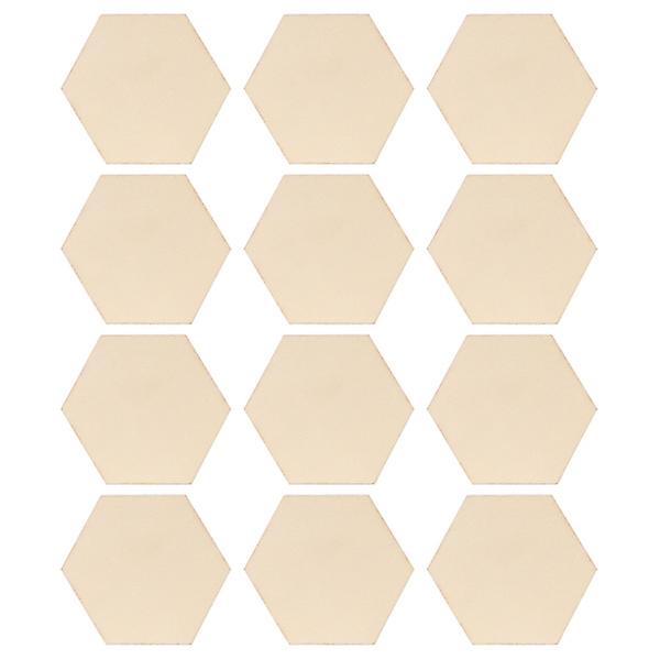 Ornament Crafts Hexagon Wood Pieces Blank Wood Slices Unfinished Wood Mosaic Tile Wood Cutout Shapes Crafts