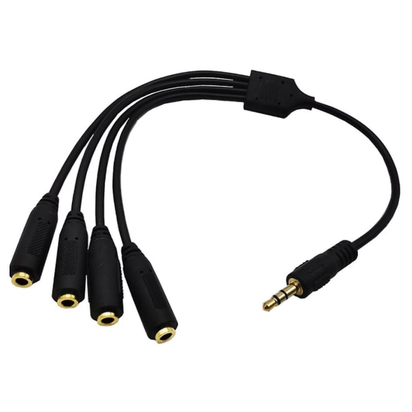 Hovedtelefonsplitterkabel, 3,5 mm, 3,5 mm Trs 1 til 4-vejs Spiltter-kabel