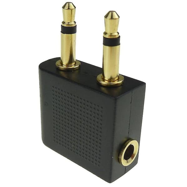 2 stk. Flyveplanshovedtelefonadapter til 3,5 mm stik-stikkontaktkonverter