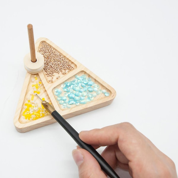 Träpärlvävssats för triangelvävning Pärlpärlor Gör-det-själv-stickmaskin Board Organizer bricka Smyckenstillverkning hantverk