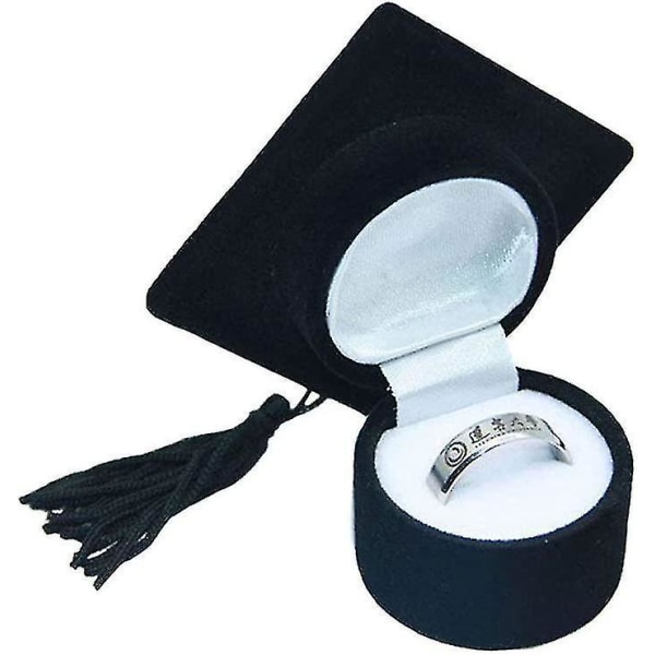 Graduation Cap Shaped Ring Box Creative Smykker Oppbevaringsboks Ring Organizer Case Eksamensgaver For