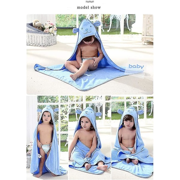 Baby badehåndklæde med hætte Nyfødt tæppe Bomuld Blødt Absorberende Hooded Beach
