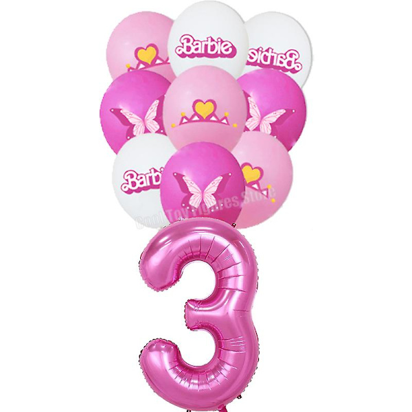 Ny film Barbie bursdagsfest dekorasjon rosa tema figurer ballongsett bakteppe papirplate vev servisetilbehør balloons-3 19pcs