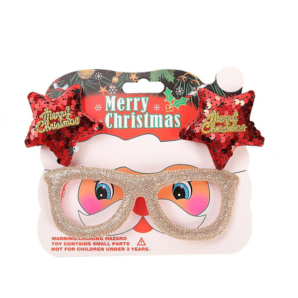 Julefest briller - Festlig kostyme Brilleinnfatning for festdekor og julegave (4 pakke)