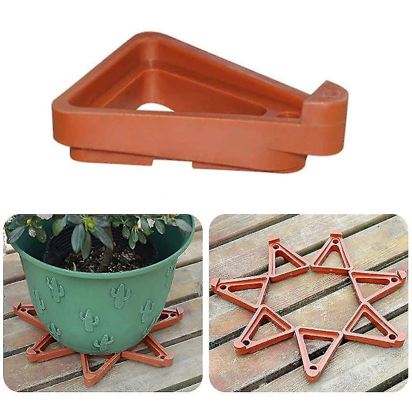 24 stycken blomkrukefötter, Triangulär blomkrukehylla, Planteringskrukehylla, Krukfötter för inomhus och utomhus, Osynlig blomkrukehöjare