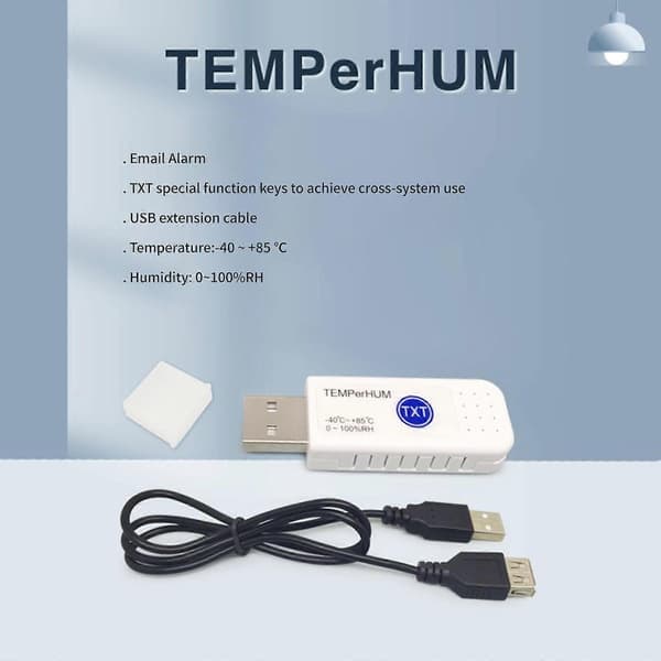 Temperatur / Temperatur Fugtigheds Datalogger Termometre Datalogger til Computer PC med E-mail Alarmfunktion TEMPer1F