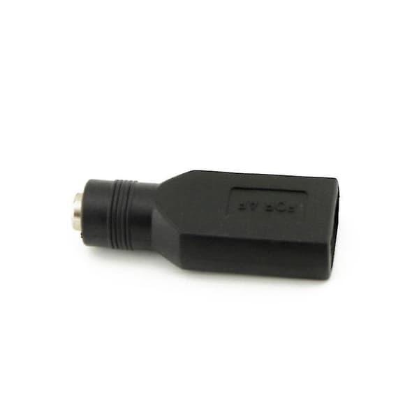 USB-hun til 5,5 mm x 2,1 mm hun DC-strømadapter-oplader-stik