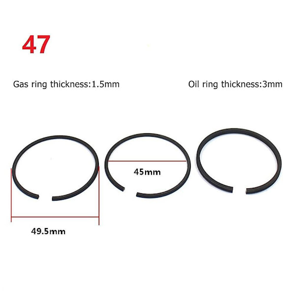 3 stk luftkompressor stempelring pneumatiske deler for 42/47/48/51/52/65mm sylinder