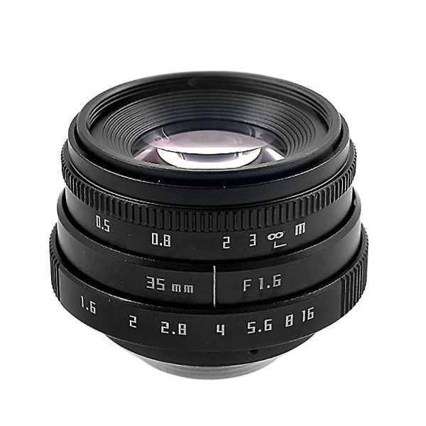 35 mm kameralinse F1.6 C-fatning blenderåpning digitalkamera med fast fokus for speilløse kameraer