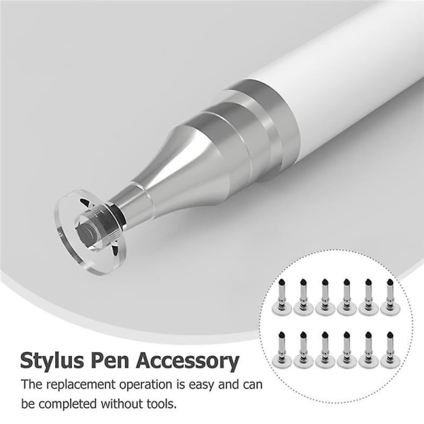12 stk Universalspiss Kapasitiv Stylus Touch Screen Pen Nibs Silikonerstatning blyantspiss For Mob