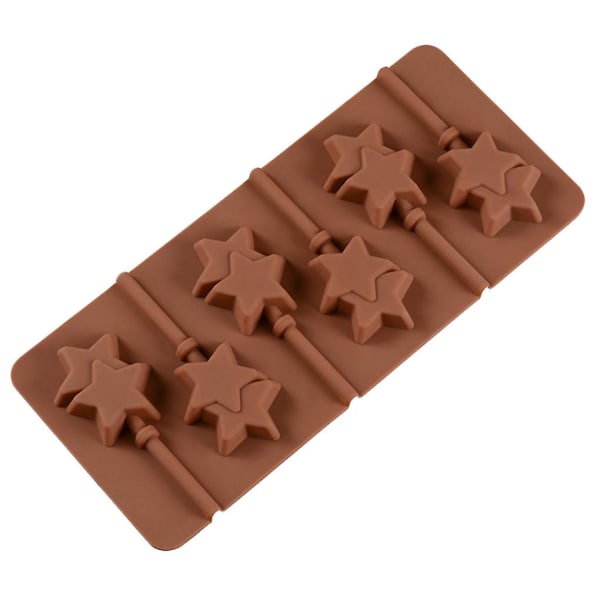 6 Cavity Star Lollipop Form Choklad Candy Jelly Cake Cupcake Tops