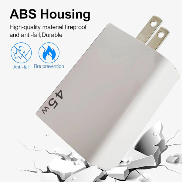 45w Usb+type-c Gan Nopea Latausadapteri Nopea Seinälaturi Usb C Laturi