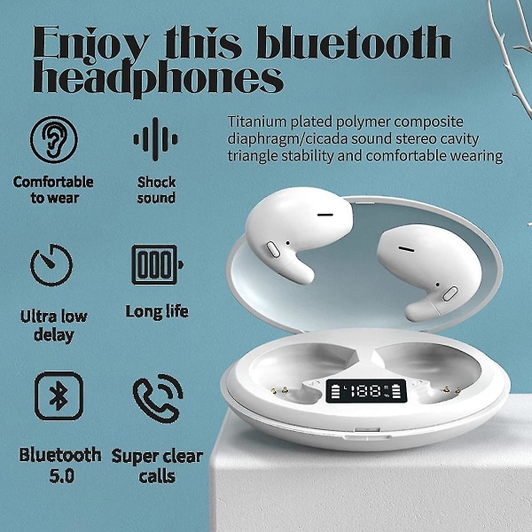 Bluetooth-øretelefoner Sleep-hovedtelefoner Bluetooth-støjreducerende hovedtelefoner til sove-hovedtelefoner til sidesovende (mørk sort)