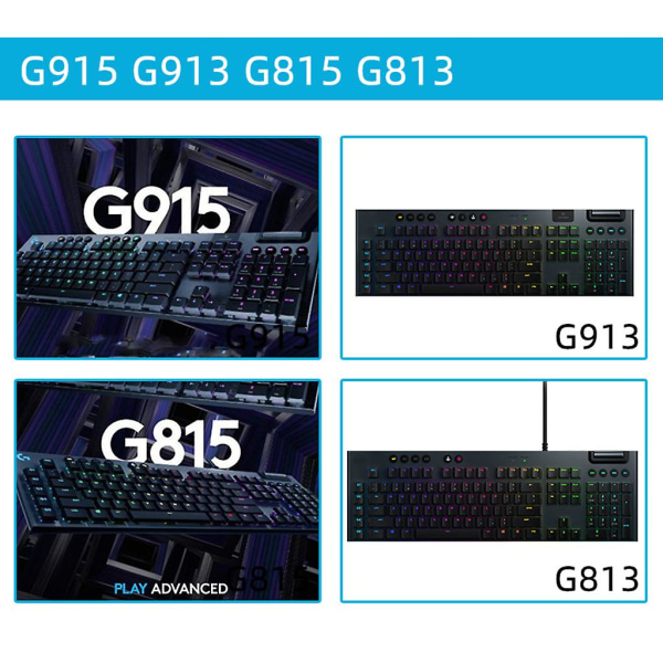 Tastaturbeslag Stand Ben Til Logitech G915 G913 G813 G815 Keyboard, Sort