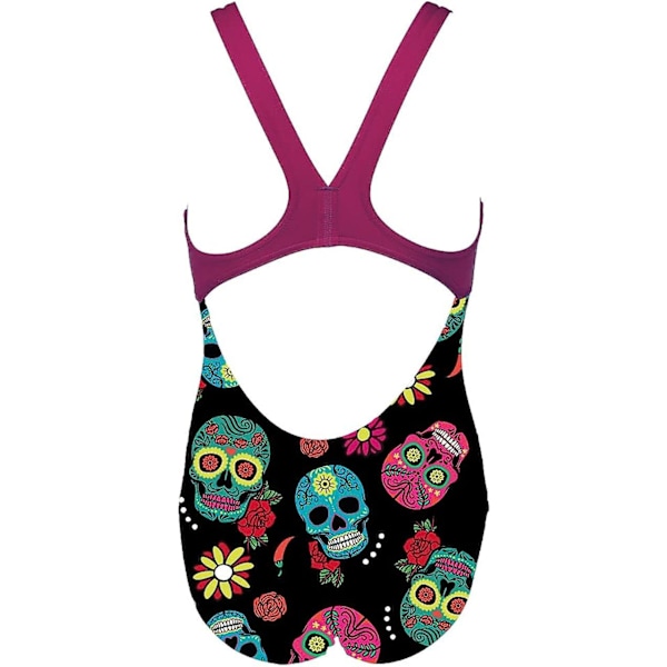 Flickans G Crazy Skulls Carnival Jr Swim Pro Back One Piece On