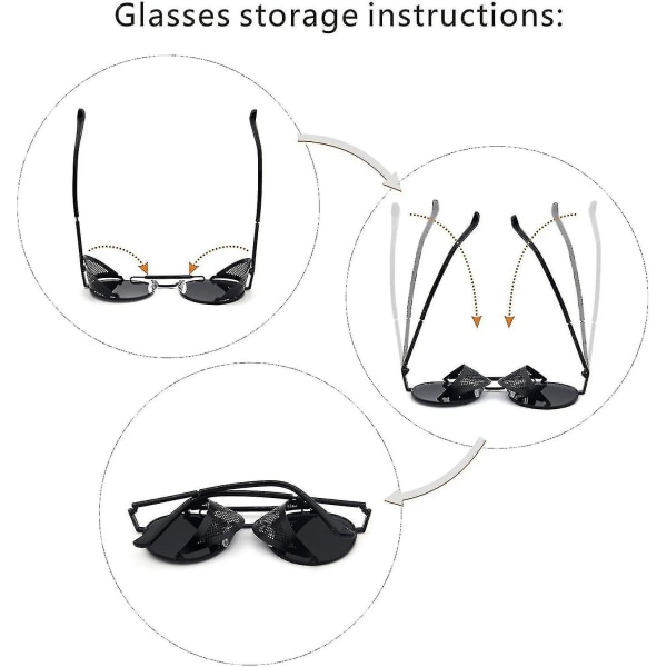 Z Steampunk Style runde vintage polariserede solbriller Retro briller