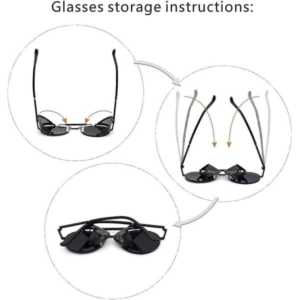 Z Steampunk Style Runde Vintage Polariseret Solbriller Retro Briller