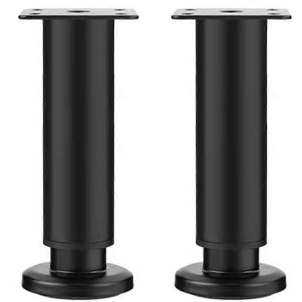 Møbelben til sofaunderstøttelse, justerbar højde, stabil støtte, cylindrisk, sort, 18-30 cm, 2 stk.