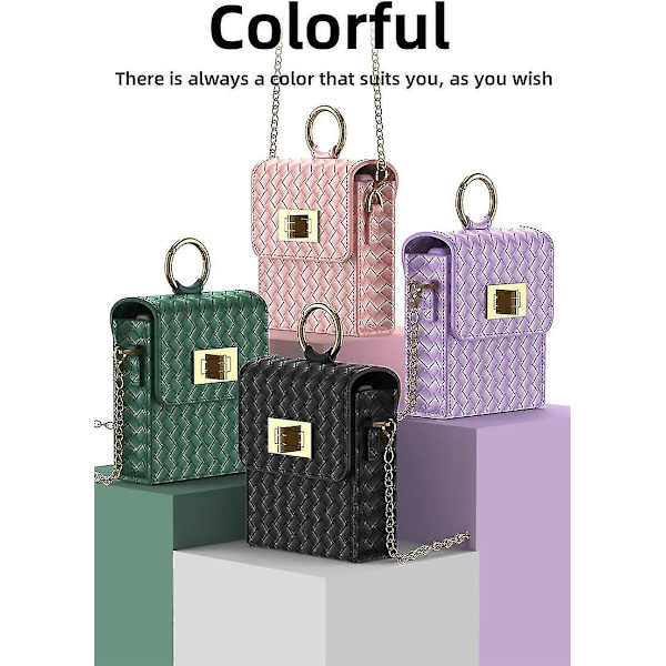 Vävtextur Crossbody Telefonfodral Plånbok Handväskor Med Rem För Samsung Galaxy Z Flip 5 Purple