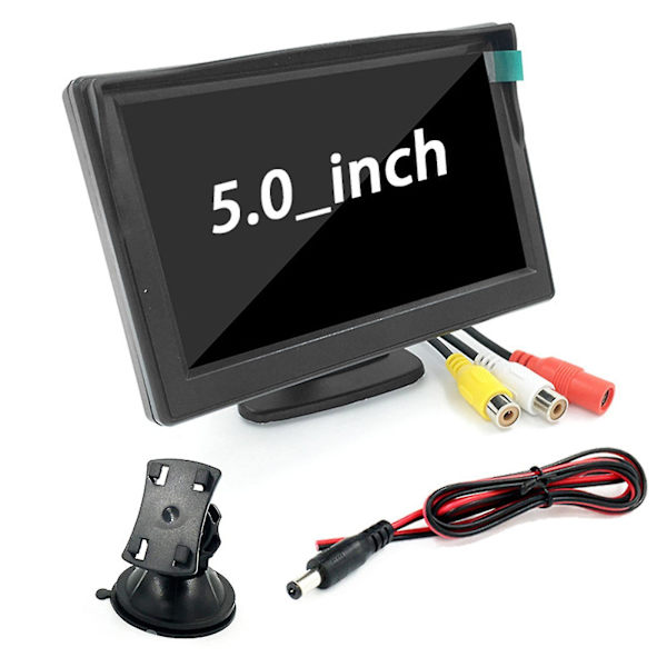 5 tum LCD för HD-skärm Monitor Sugkopp Parkering Kamera Bil Backspegel Backkamera