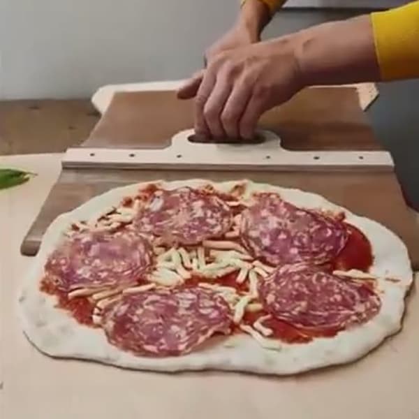 Ny pizzaspade i trä med glidfunktion, hushållsbricka pizzaspade