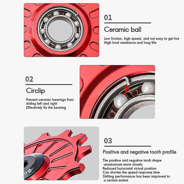 Muqzi Ycle Ceramic Ing Wheel12t Ceramic Pulley Ycle Röd