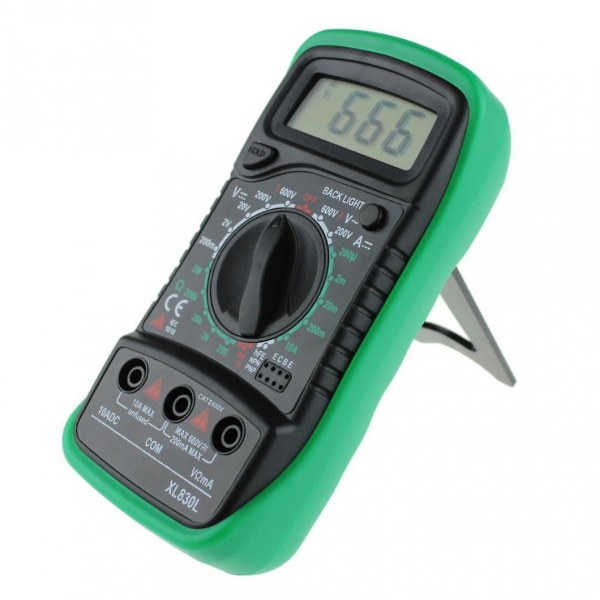 Digital LCD Multimeter Voltmeter Ammeter AC/DC/Ohm Volt Strøm Test Tester
