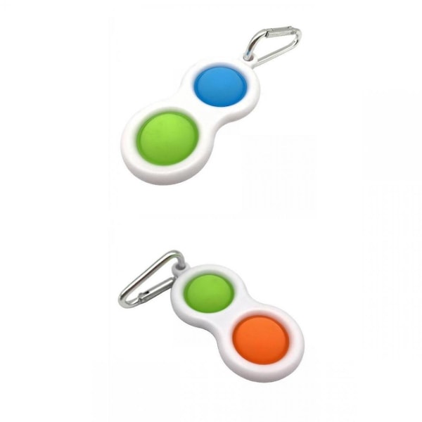 2-3 stycken silikon enkel grodd nyckelring Stress relief Sensorisk ångestleksak 2 stycken Färg 4