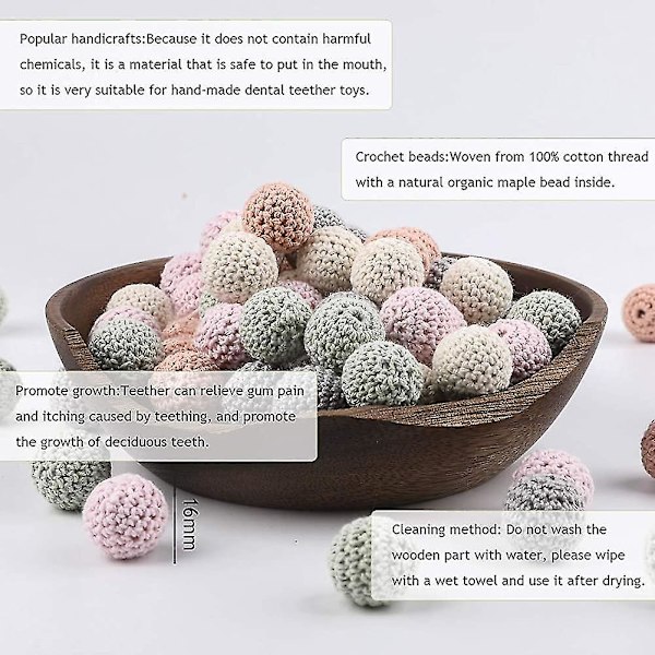 16mm 40stk Peach Serie Treetre Perler Håndlagde Heklekjede Halskjede Armbånd