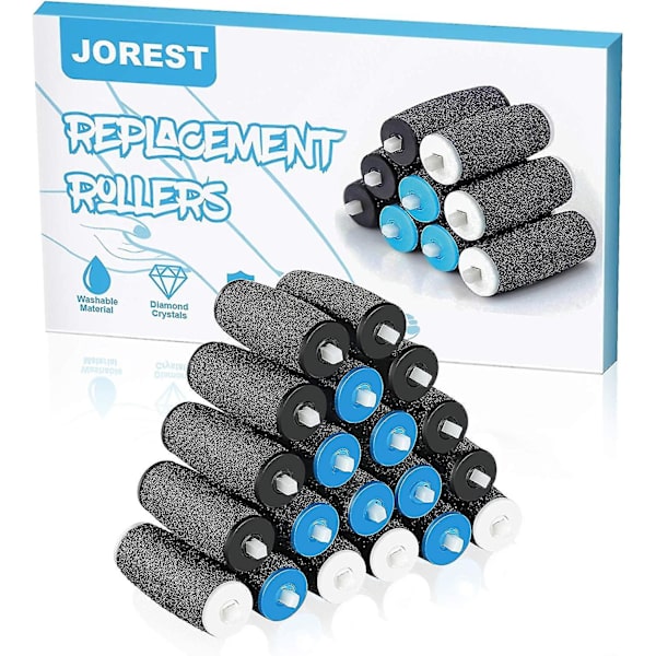 [20 stykker] Erstatningsruller for Scholl Velvet Smooth, 3 typer grovhet, pimpsteinpåfyll (pose)