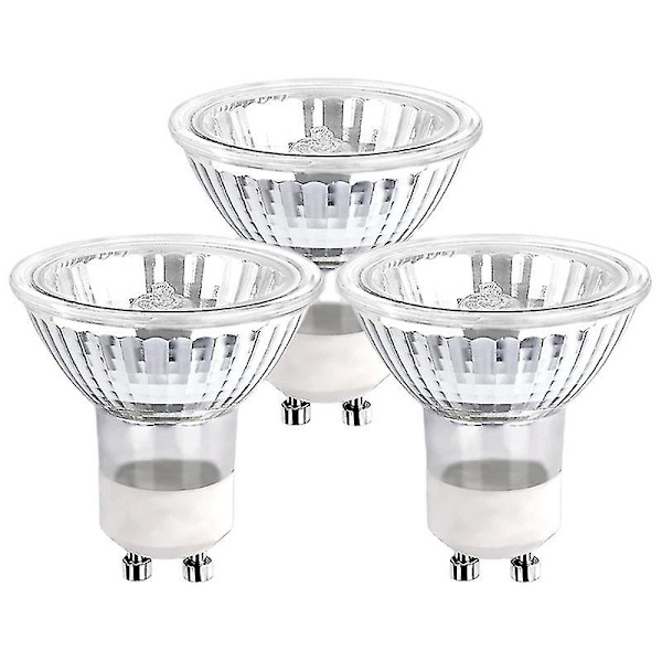 Gu10 Halogenpærer 35w Dæmpbar, 220v Gu10 Halogen Spotpærer 2 Pin,400 Lm,2800k Varm Hvid 3stk, Hvid