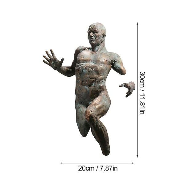 Antik skulptur staty harts man brons abstrakt vintage stil inredning