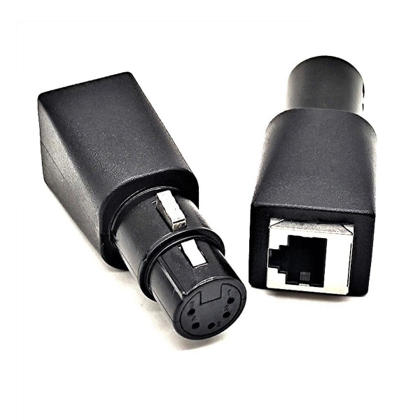 1 par DMX til RJ45-stik RJ45 Ethernet til 5-polet XLR DMX hun- og han-adapter til lyd og video