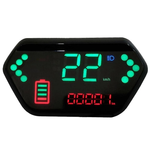 48v / 60v Motorsykkel Kilometerteller Digital LCD Display Turteller