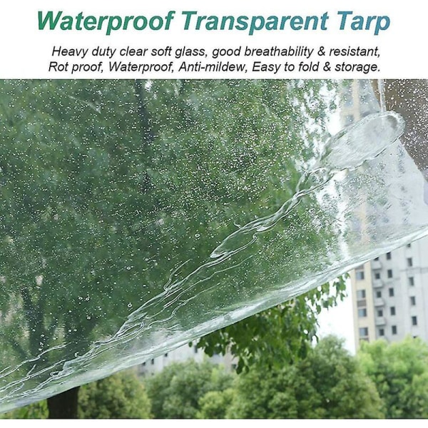 Teollinen suojapeite läpinäkyvillä suojapeitteillä, paksunnettu vedenpitävä muovinen läpinäkyvä suojapeite, kestävä PVC-pergolaterassin cover, (colo