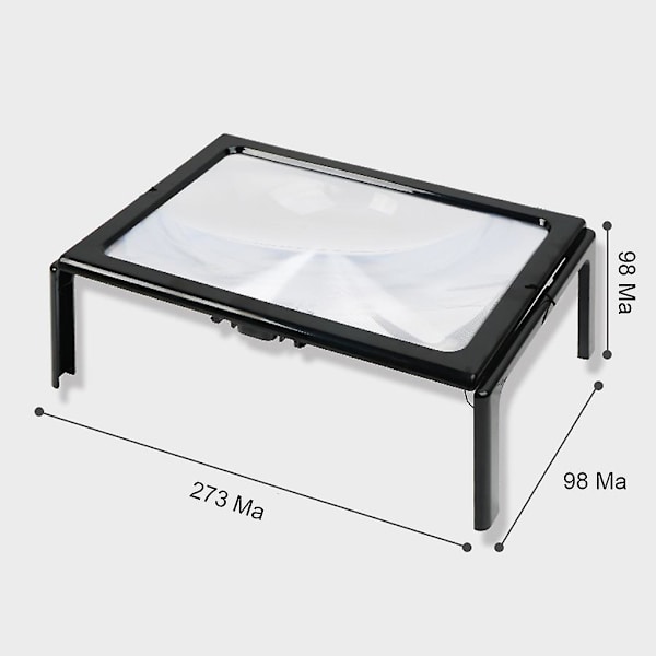 3x Stor Full Page LED-opplyst leseforstørrelse Flip-out-ben Lav