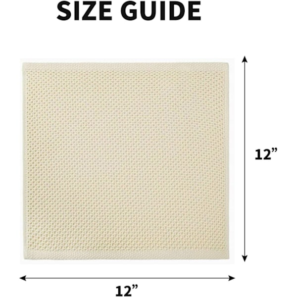 100 % bomullsvåffelvävda kökshanddukar, ultramjuka absorberande snabbtorkande diskhanddukar, 12x12 tum, 6-pack