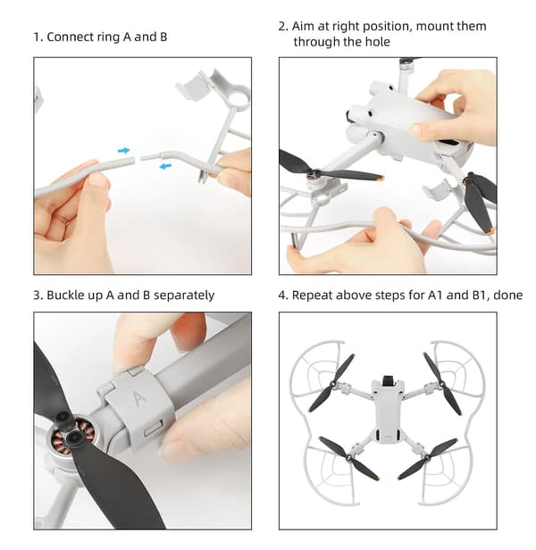 Integreret propelbeskytter til Dji Mini 3 Pro Drone Propelle