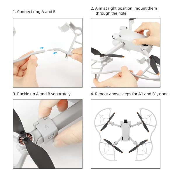 Integrert propellbeskytter for DJI Mini 3 Pro Drone Propelle