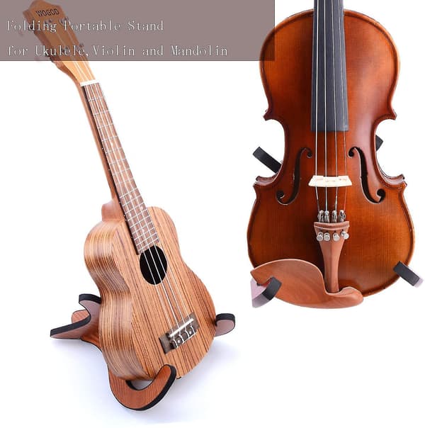 Ukulele-stativ, instrumentstativ, bærbar mandolin-stativ Ukelele-tilbehør brown