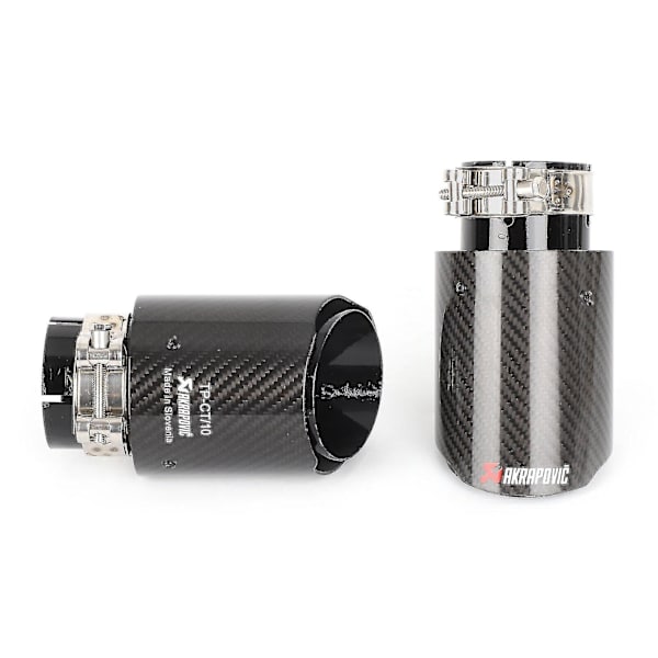 Bimirth 4\" Akrapovic Gloss Carbon Fiber Avgasrör X2 Universal Slutpipa