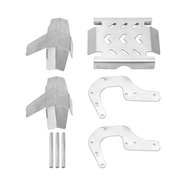 1/8 RC Bil Rustfrit Stål Chassis Panser Sæt Front Kofangere til LOSI LMT Solid Aksel