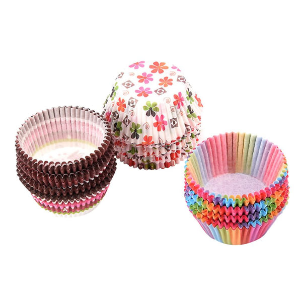 100 stk Cupcake Liners Nonstick Oljebestandig Muffinspapir Etui Bakekopper