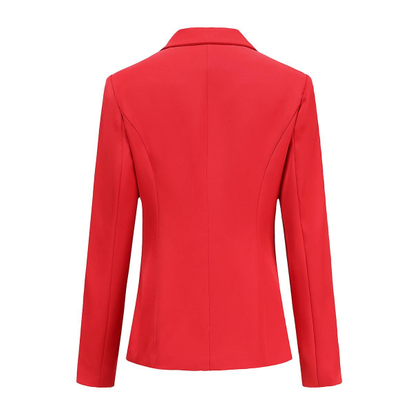 Yynuda Dam 2-delad Elegant Office Lady Professionell klänning Dubbelknäppt affärsdräkt (kavaj + kjol) Red XL