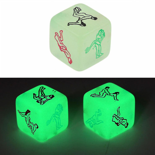 4/6 st Kärleks Tärningar för Par, Glow-in-the-Dark, Roliga Tärningar, Positionstärningar, Kärleksspel, Leksak 6PCS