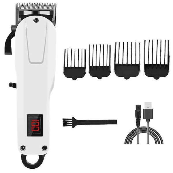 Ammattimaiset hiusleikkurit miesten sähköleikkuri Digitaalinen näyttö USB Ladattava johdoton hiukset ja