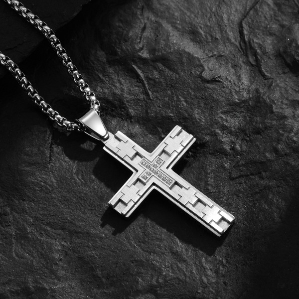 Cross halskjede rustfritt stål religiøse kors anheng juvel
