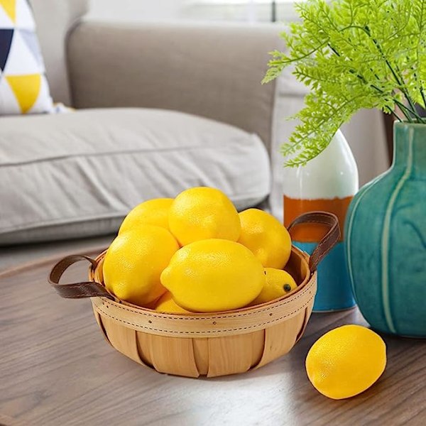 Konstgjorda citroner, 3,7\" x 2,5\" stor storlek levande konstgjord citron plast falsk gul citron Yellow lemon (large) 12