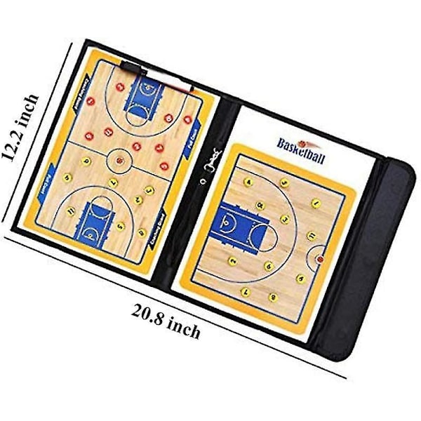 Basketboll Coaching Board Coach Clipboard Taktisk Magnetisk Tavla Kit Med Torr Suddning, Markeringspenna Och Dragkedja Väska