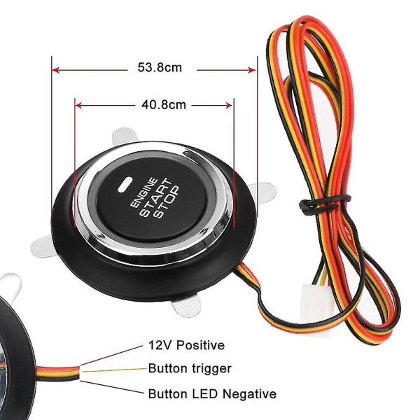 12v Nyckellös Universell Bilmotor Start Stop Knapp En Knapp Inmatning Tändningsstartbrytare Led Bakljus Biltillbehör